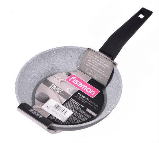 Сковорідка Fissman Snowy Stone 24х4,9 см з індукційним дном і кам'яним антипригарним покриттям (AL-4480.24)