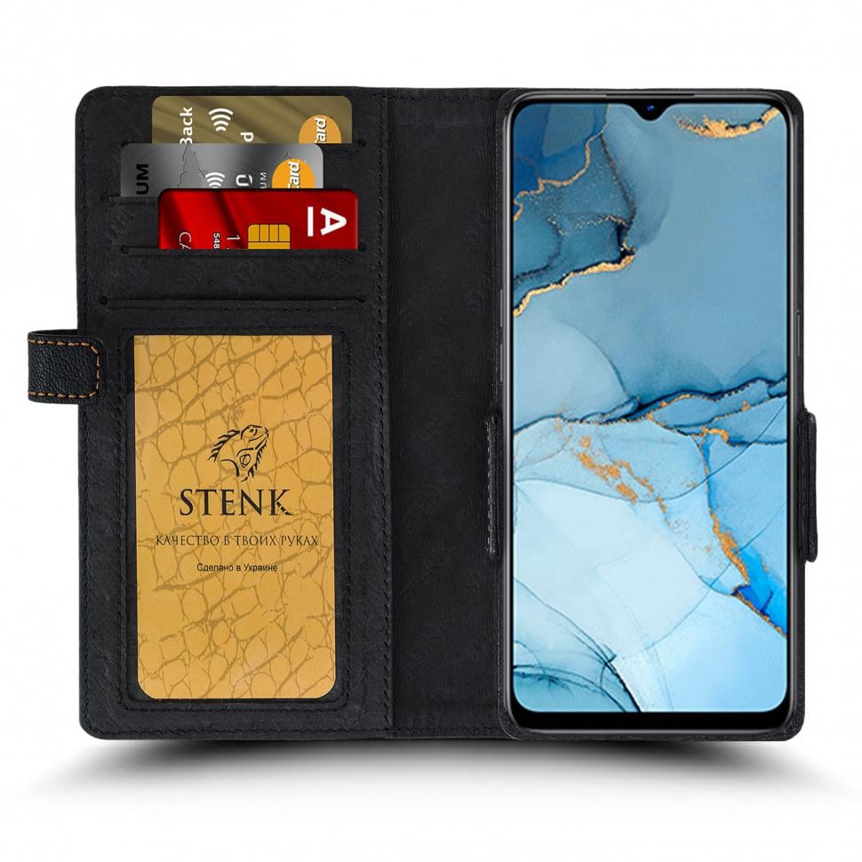 Чехол книжка Stenk Wallet для OPPO Reno3 Черный (65746)