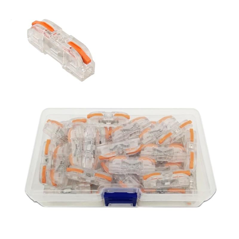 Набор клемм Tactix 0,5-4 мм2 32А 1-1 проходная наборная 35,9х8,5х14,5 мм 40 шт. Оранжевый (KV211T-40box)