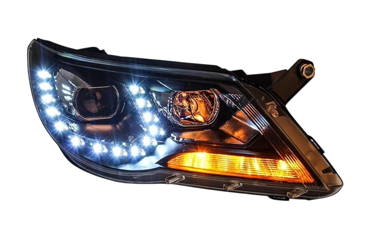 Фары передние GBT 2007-2010 для Volkswagen Tiguan 2007-2016 гг. поликарбонат 2 шт. Черный (150925)