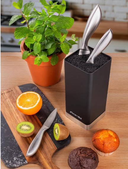 Подставка для ножей квадратная Kamille 22 см Черный - фото 5 Подставка для ножей квадратная Kamille 22 см Черный - фото 5