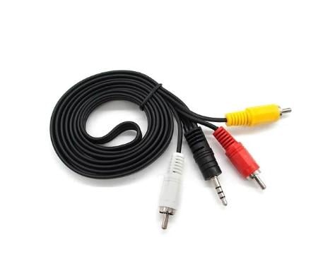 Кабель DC3,5 тато 3хRCA тато позолочений Jack 1,5 м Чорний (21488)