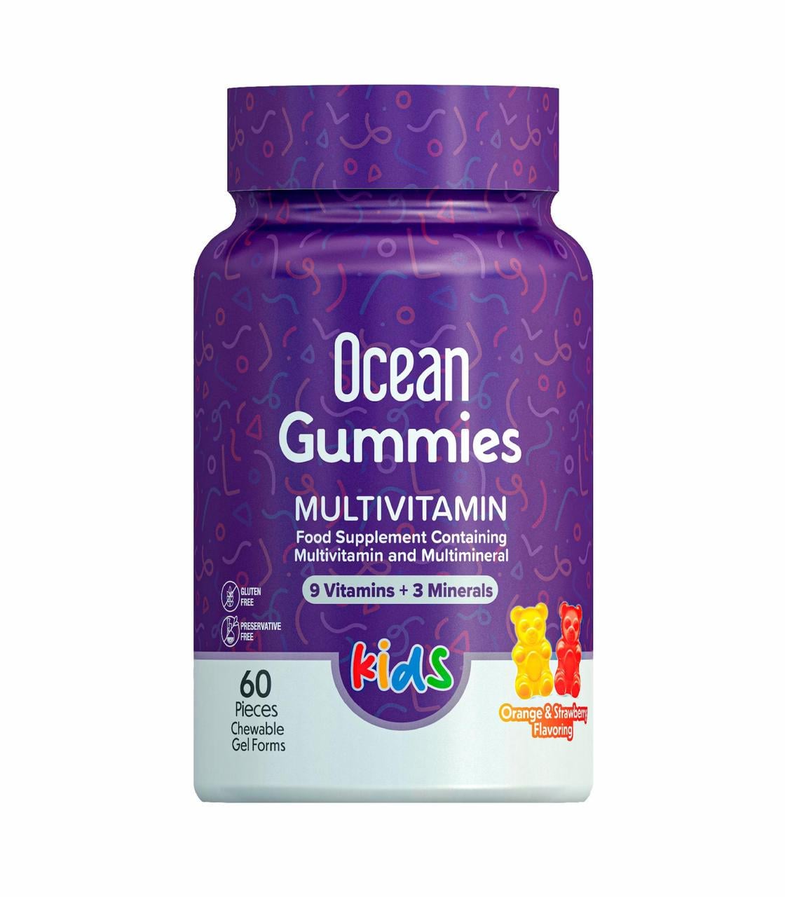 Комплекс мультивитаминов и мультиминералов для детей Orzax Ocean Gummies MultiVitamin 60 жевательных кап. (2776883053)
