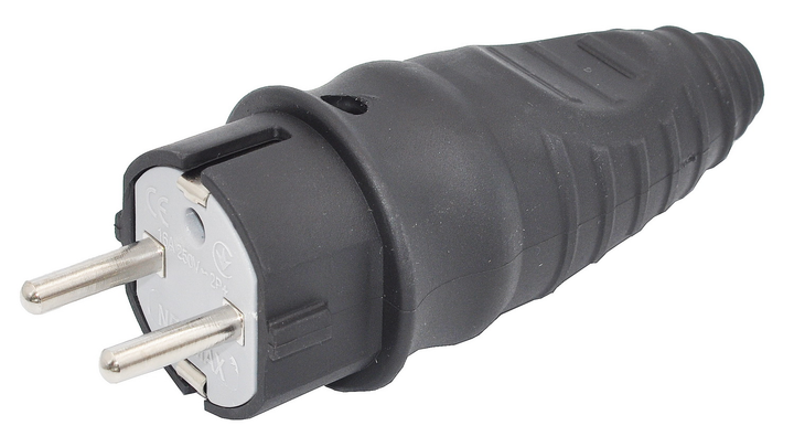 Електровилка каучукова пряма з заземленням Neomax NX2000