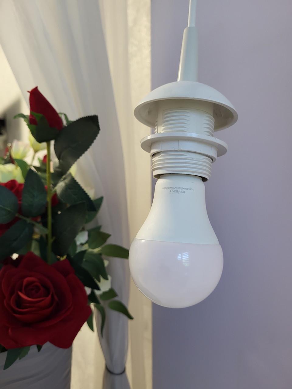 Підвісний світильник Лофт з LED-лампою провід 1 м E27 220В 10W Білий (26161269) - фото 4