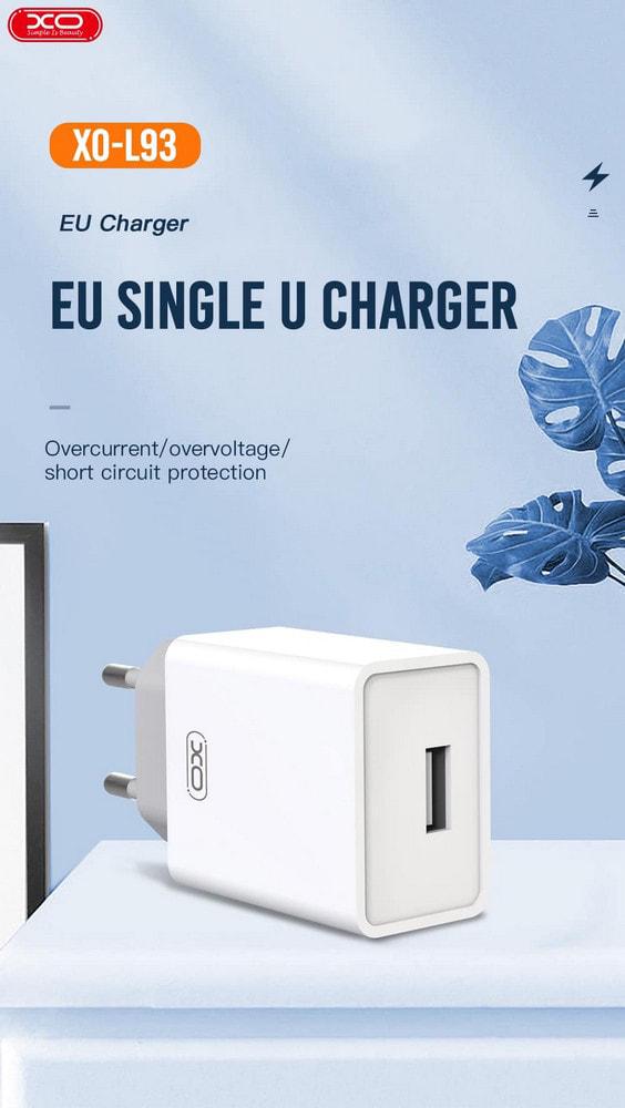 Пристрій зарядний Xo L93 USB/2,4A кабель Type-C White (36702) - фото 2 Пристрій зарядний Xo L93 USB/2,4A кабель Type-C White (36702) - фото 2