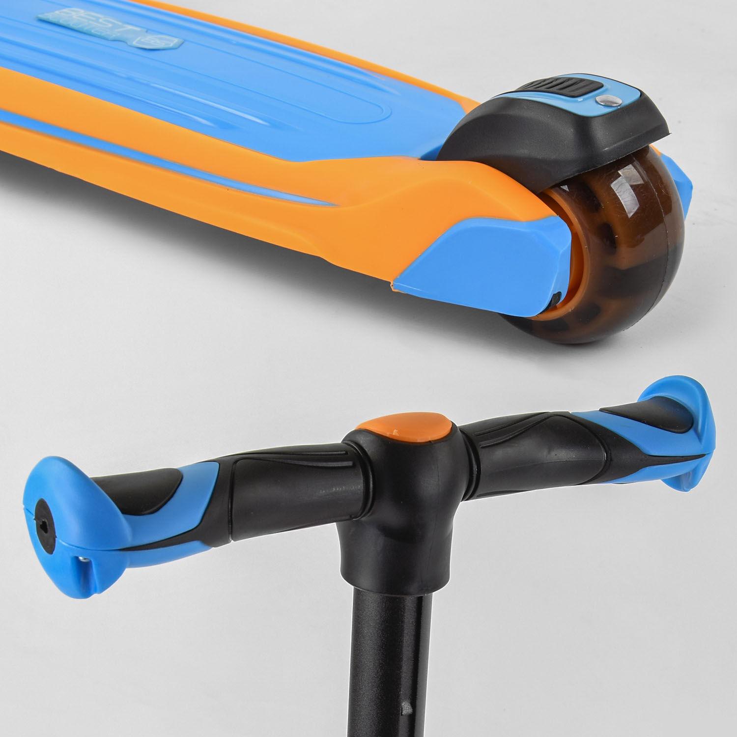 Самокат детский Best Scooter JS-30918 с сиденьем алюминиевый руль 3 PU колеса с подсветкой Голубой (17615948) - фото 5 Самокат детский Best Scooter JS-30918 с сиденьем алюминиевый руль 3 PU колеса с подсветкой Голубой (17615948) - фото 5