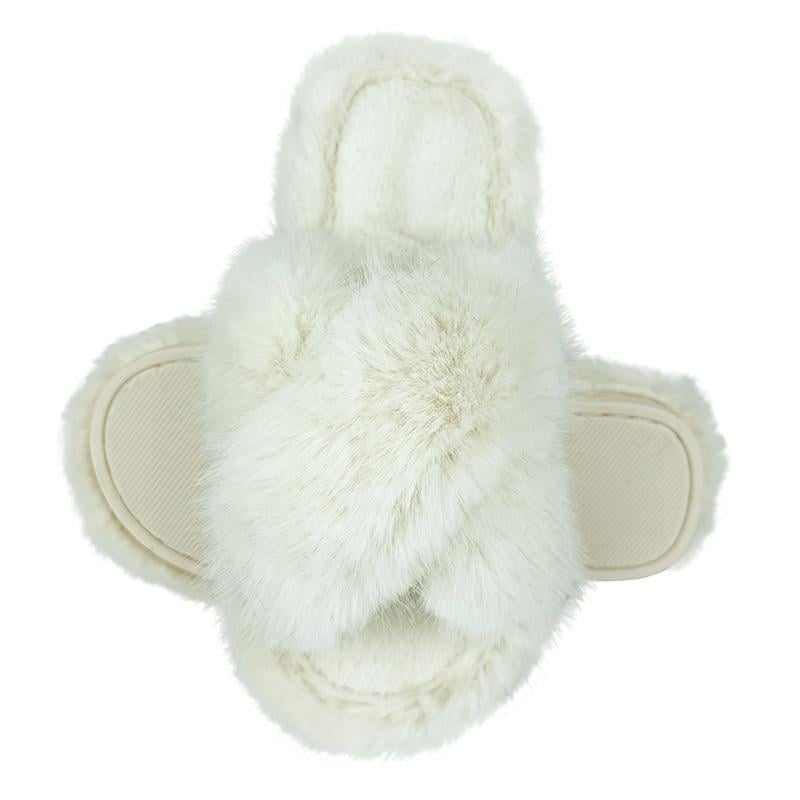 Комнатные тапочки женские пушистые 80136-2 p. 40 25,5-26 см Белый