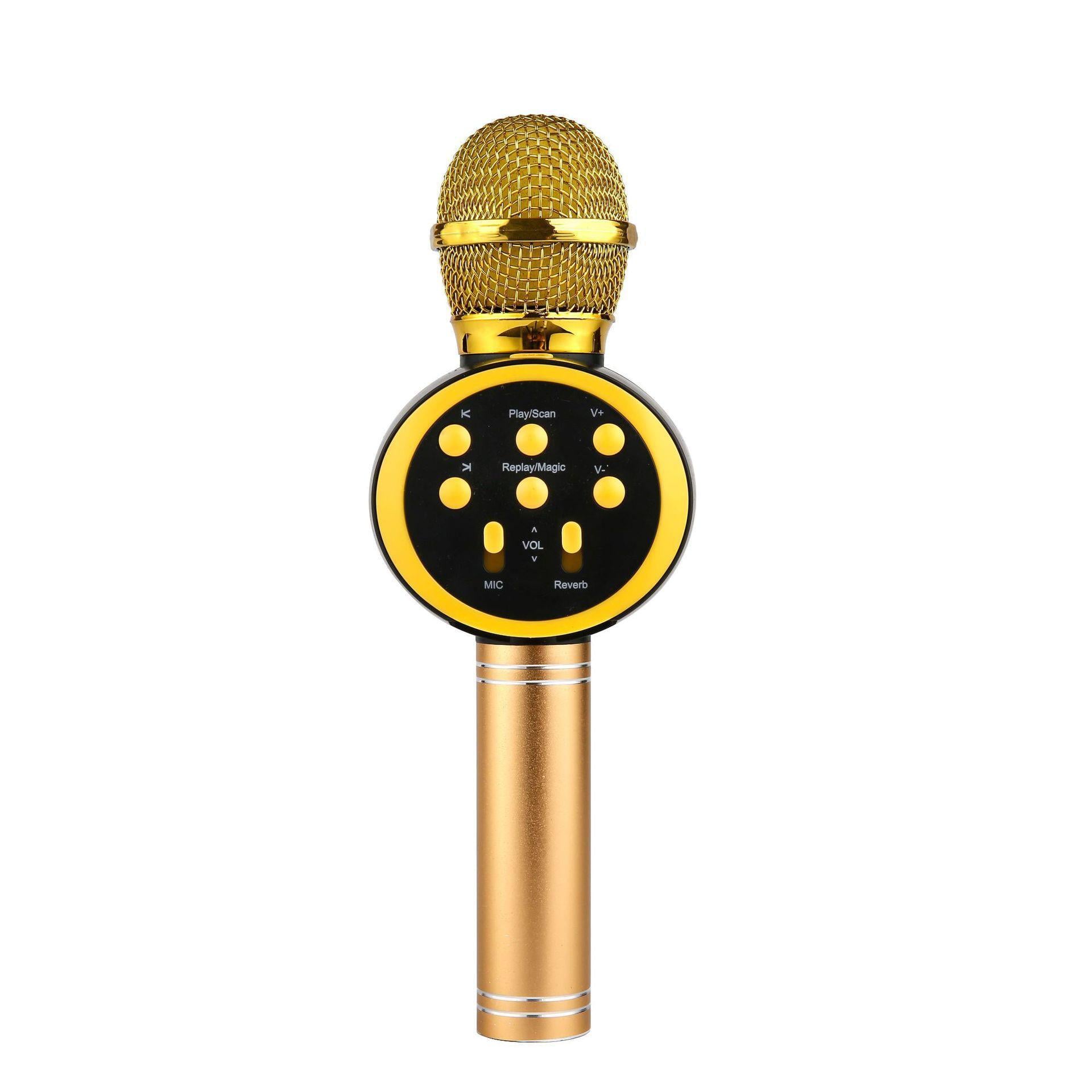 Микрофон K11V Bluetooth 5 Вт изменение голоса/фонограмма/USB/microSD/FM Золотой (6d5f1ba2) Микрофон K11V Bluetooth 5 Вт изменение голоса/фонограмма/USB/microSD/FM Золотой (6d5f1ba2)