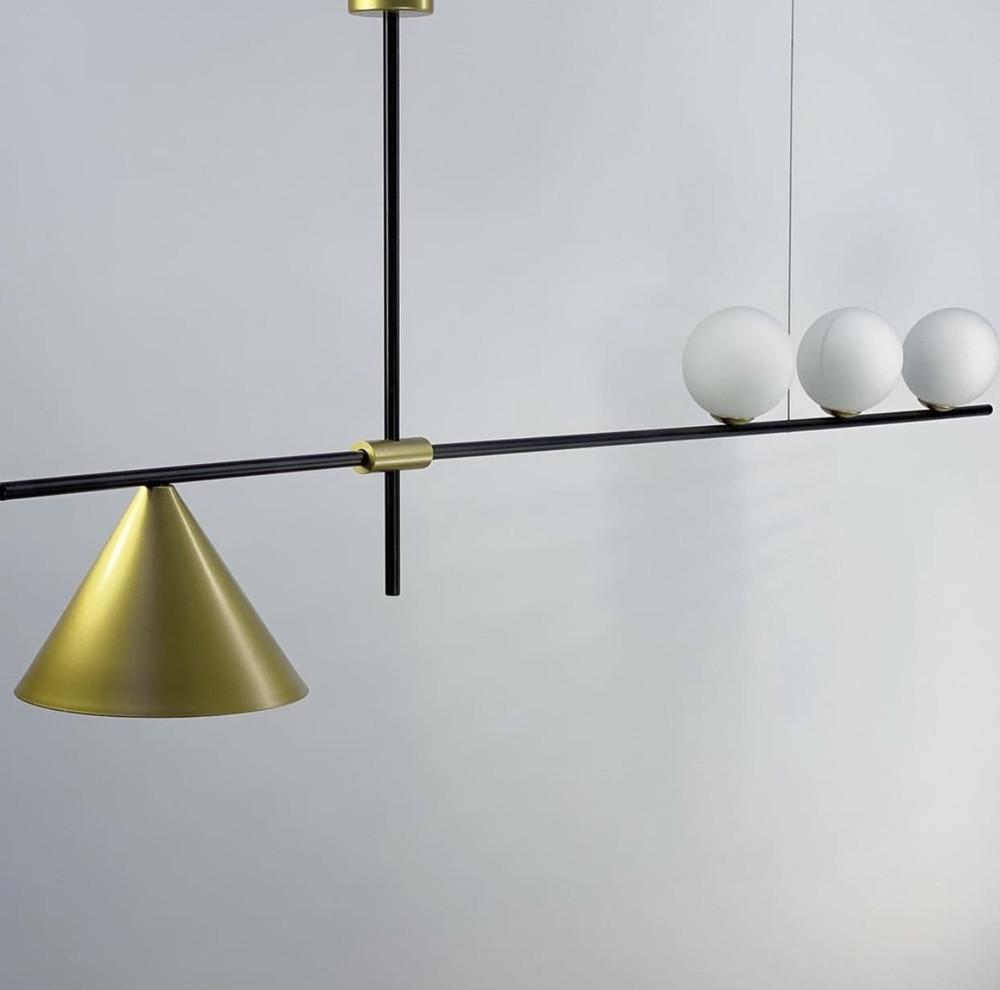 Светильник подвесной минималистичный в геометрических формах Черный (MD 2009-3+1) - фото 3