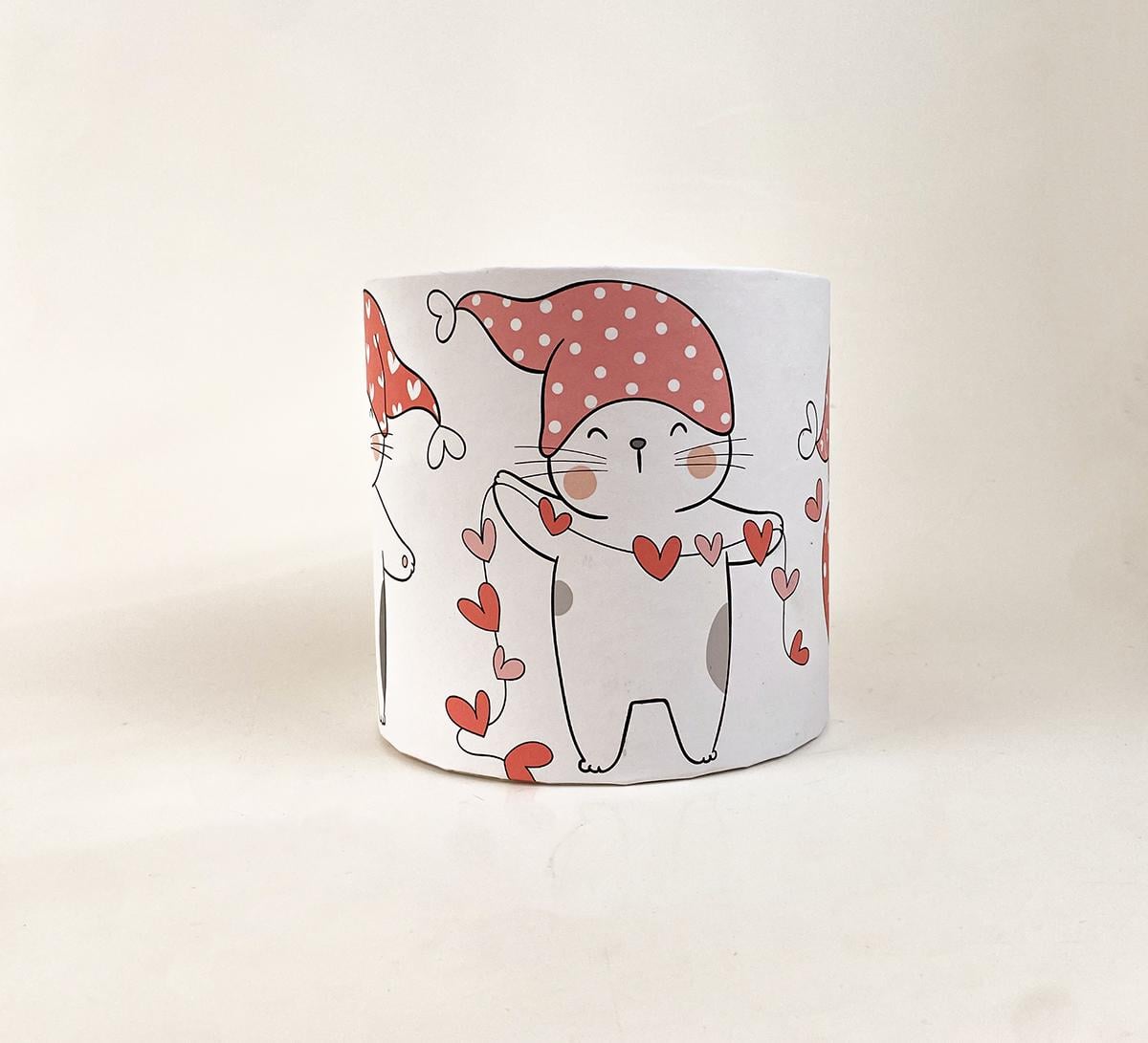 Коробка подарункова кругла Котики з серцями 15х15 см (5759)