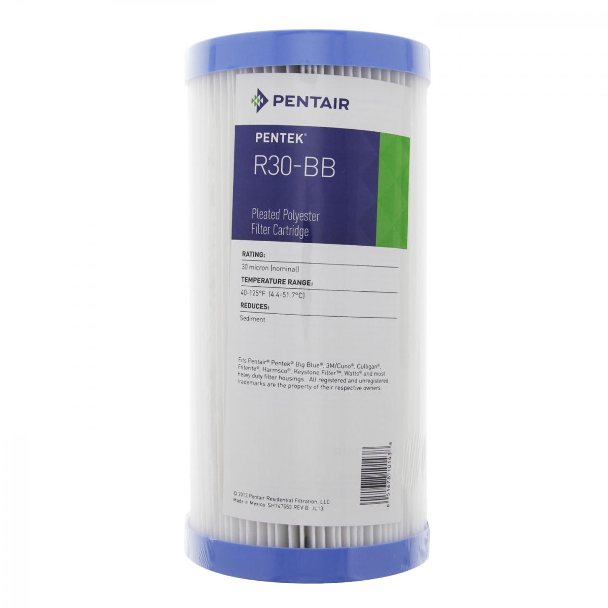 Картридж многоразовый для очистки воды Pentair Pentek R30 BB 10 гофрированный полиэстер (4253)