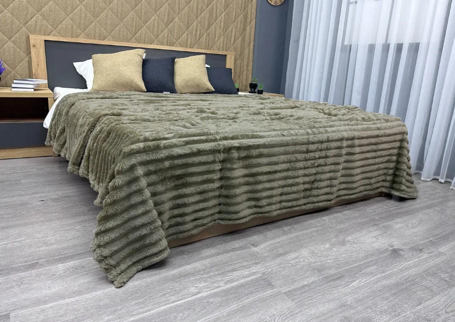 Покривало на ліжко/диван VIP Шарпей в полоску 200х230 см Болотний (87-143) - фото 6 Покривало на ліжко/диван VIP Шарпей в полоску 200х230 см Болотний (87-143) - фото 6