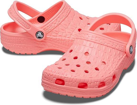 Сабо жіночі Crocs Classic Clog Crocskin р. 39-40 Кораловий (14288)