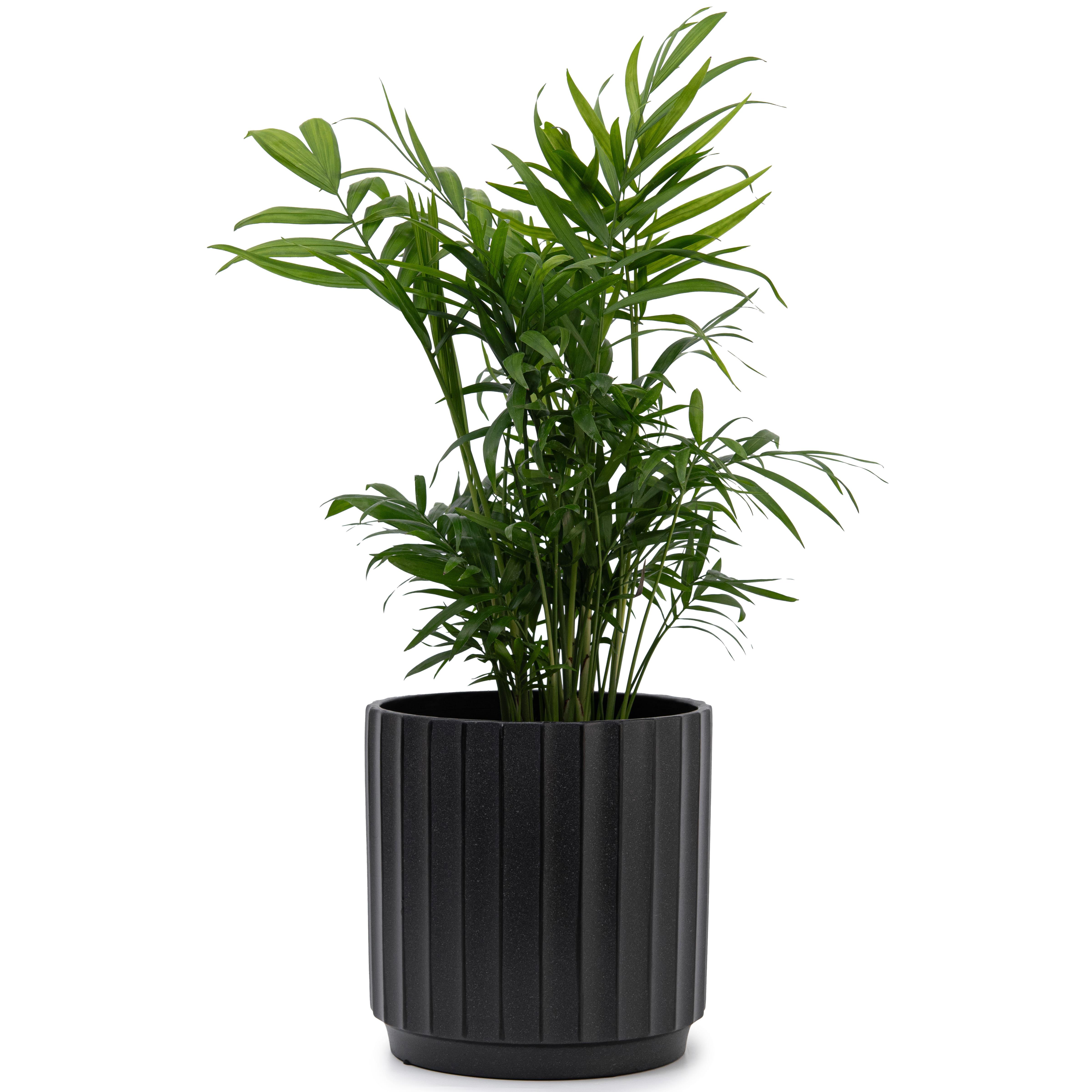 Кашпо для цветов керамическое elemi Грань круглый 2,4 л Черный (УТ-00094973) - фото 5