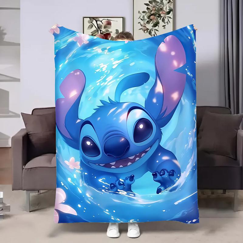 Плед плюшевый с 3D рисунком Стич 2 велюр 160х200 см (14661А)