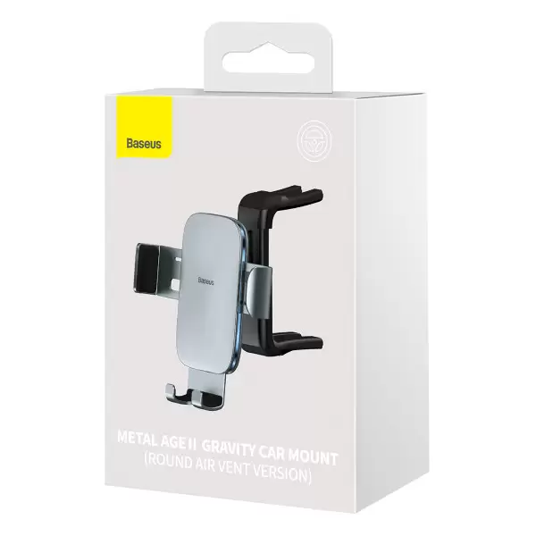 Автотримач для телефону BASEUS Metal Age Ⅱ Gravity Car Mount Gray (SUJS030013) - фото 8