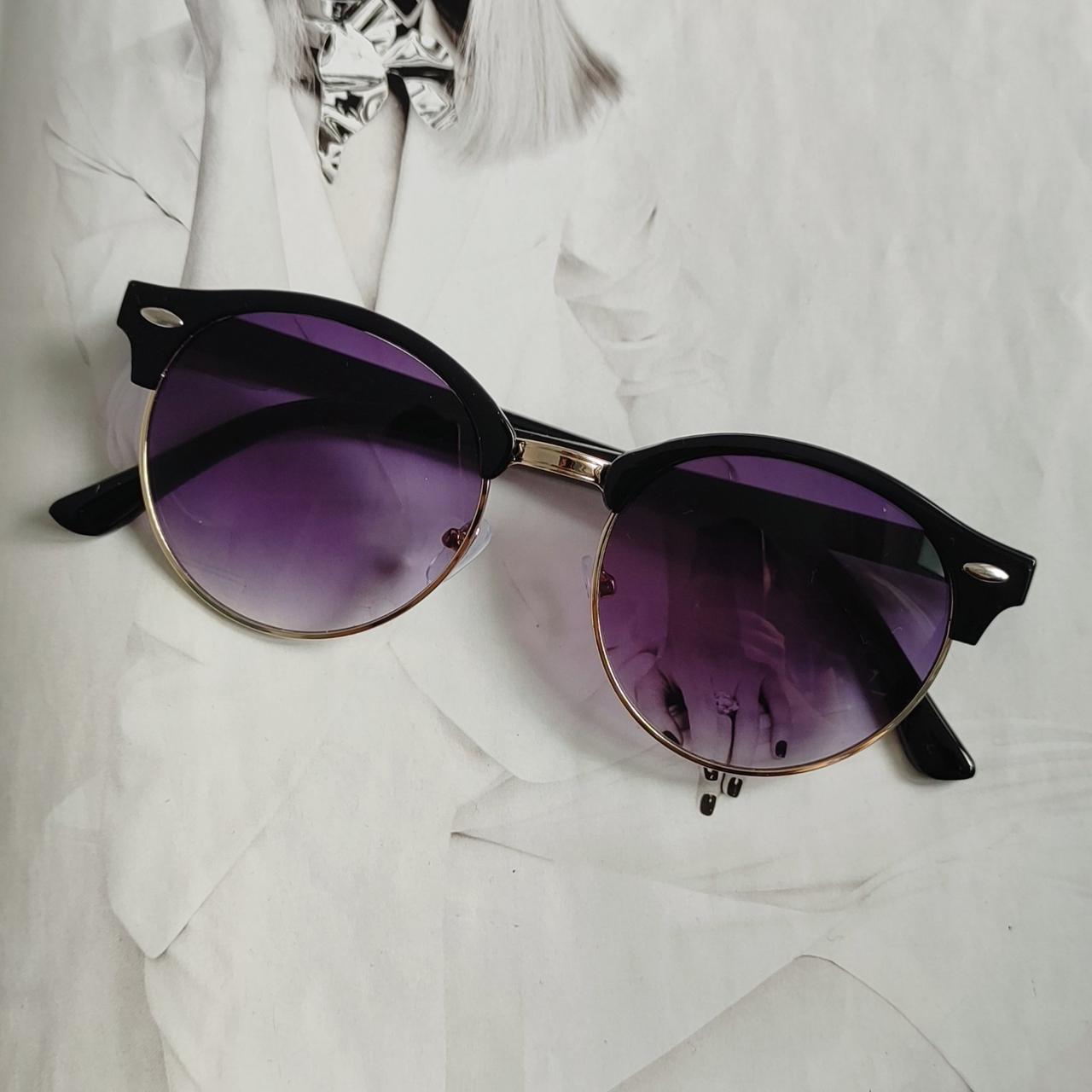 Солнцезащитные очки клабмастер круглые Фиолетовый