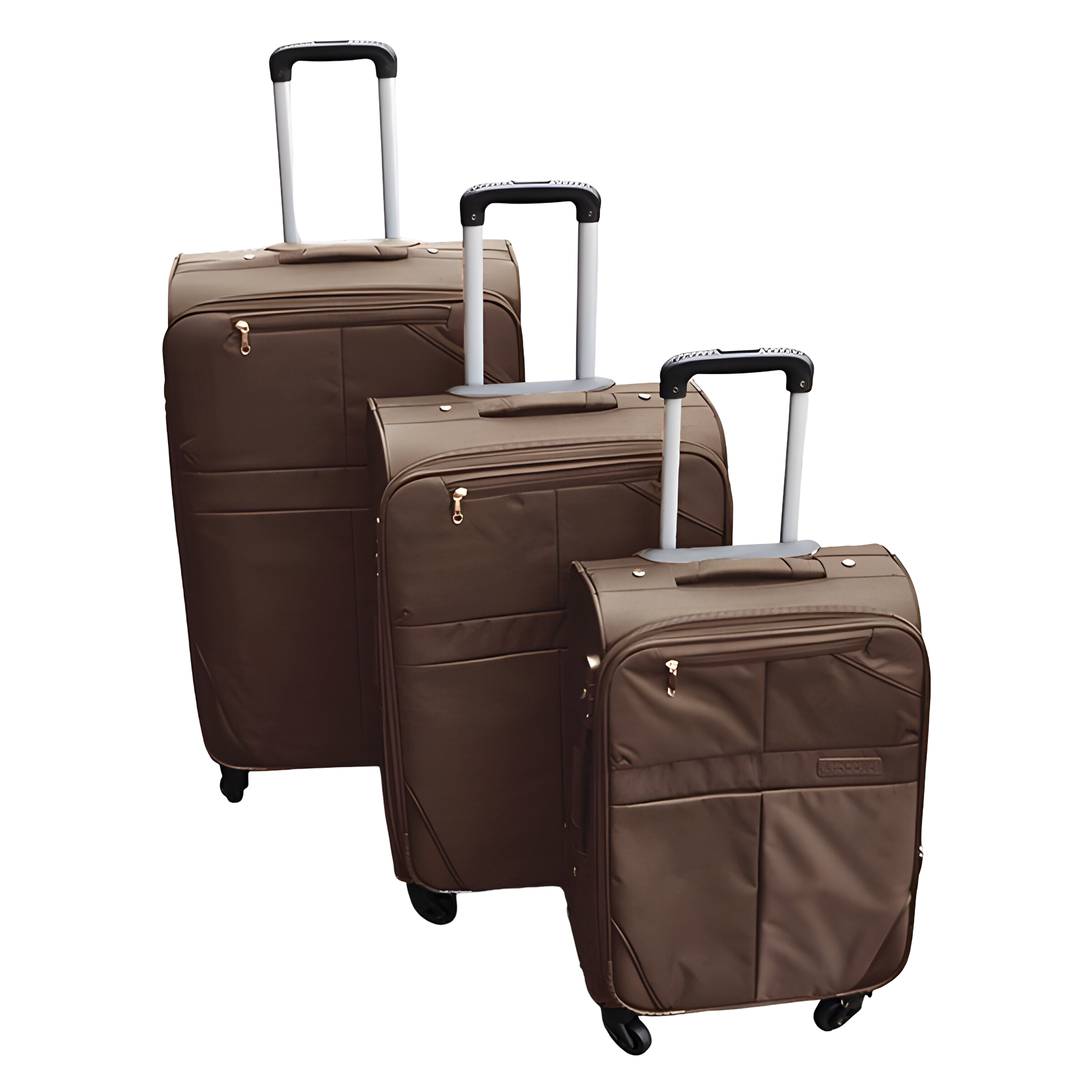 Набір валіз тканинних 3в1 з кодовим замком та телескопічною ручкою Коричневий (24-292) Набір валіз тканинних 3в1 з кодовим замком та телескопічною ручкою Коричневий (24-292)