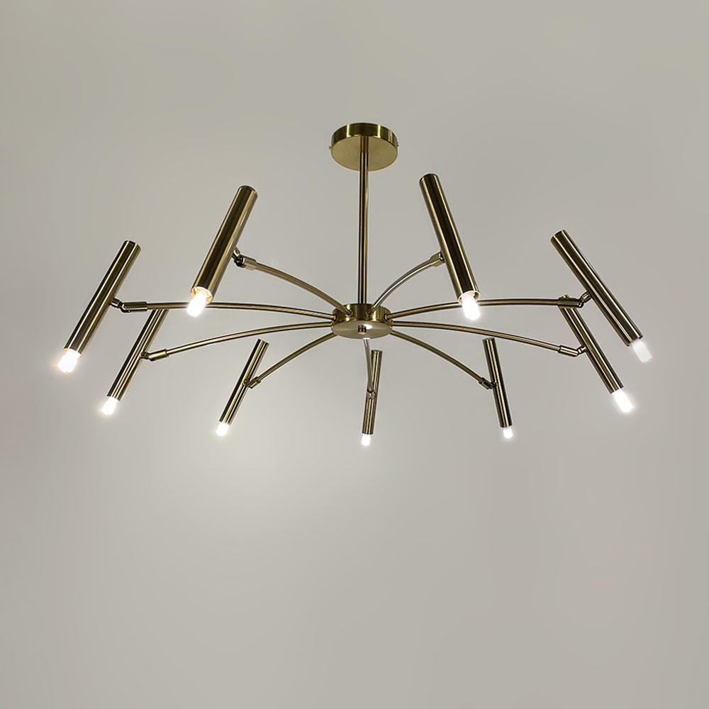 Люстра трубчаста з 9 регулюючими плафонами Латунь (LF_ST 01/9 AB) - фото 1 Люстра трубчаста з 9 регулюючими плафонами Латунь (LF_ST 01/9 AB) - фото 1