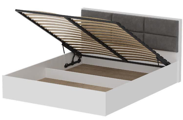 Кровать двуспальная Everest Лайт КЛ-1600 каркас с подъемным механизмом и ламельным основанием Крафт белый (11445) - фото 6