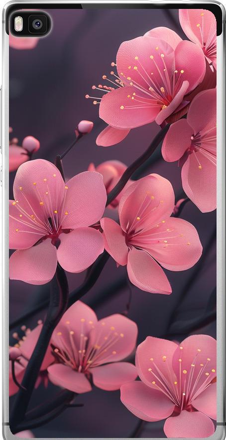 Чехол на Huawei Ascend P8 Пурпурная сакура (6075u-123-42517) Чехол на Huawei Ascend P8 Пурпурная сакура (6075u-123-42517)