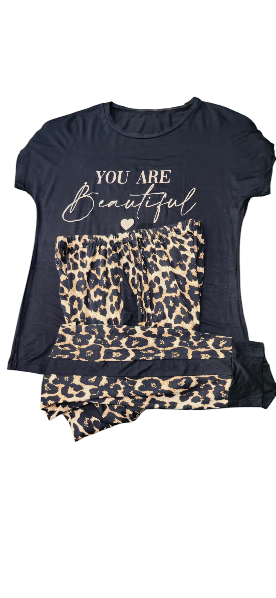 Пижама женская леопард с карманами М Черный - фото 2 Пижама женская леопард с карманами М Черный - фото 2