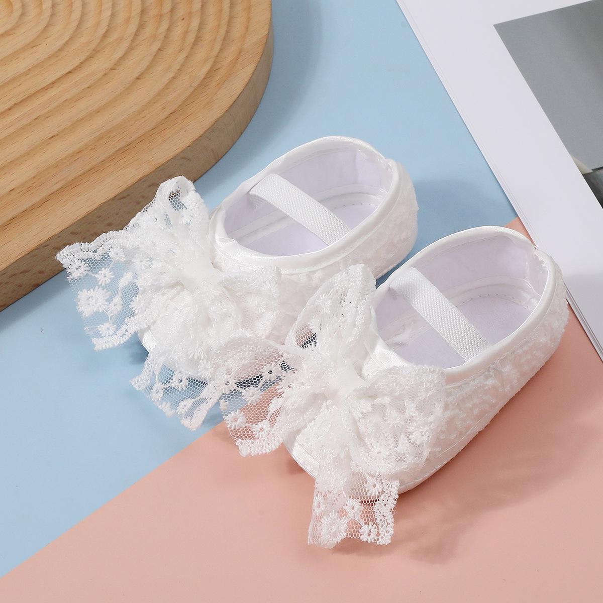 Пинетки детские текстильные Азалия с бантом мягкие для первых шагов 12 см Белый (13119012501)