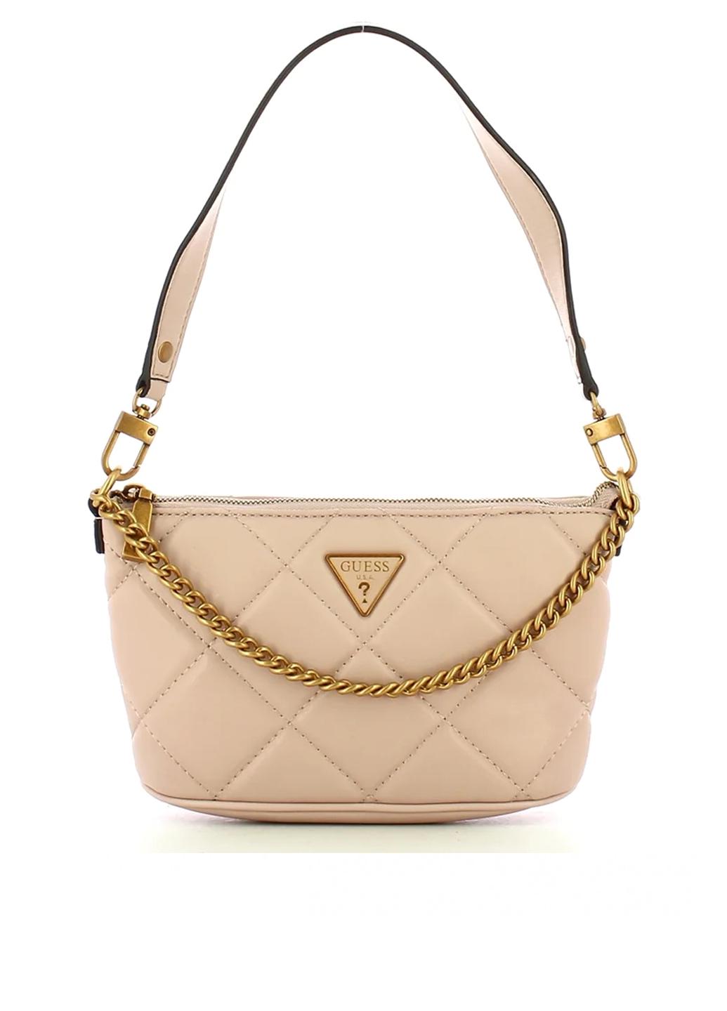 Сумка багет женская из эко кожи GUESS Cessily Bucket HWQB7679010-NUD Бежевый - фото 2 Сумка багет женская из эко кожи GUESS Cessily Bucket HWQB7679010-NUD Бежевый - фото 2