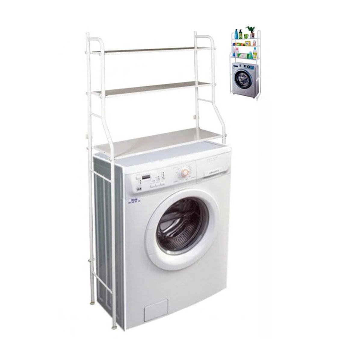 Полка стеллаж напольная над стиральной машиной Laundry Rack TW-106 Белый - фото 4