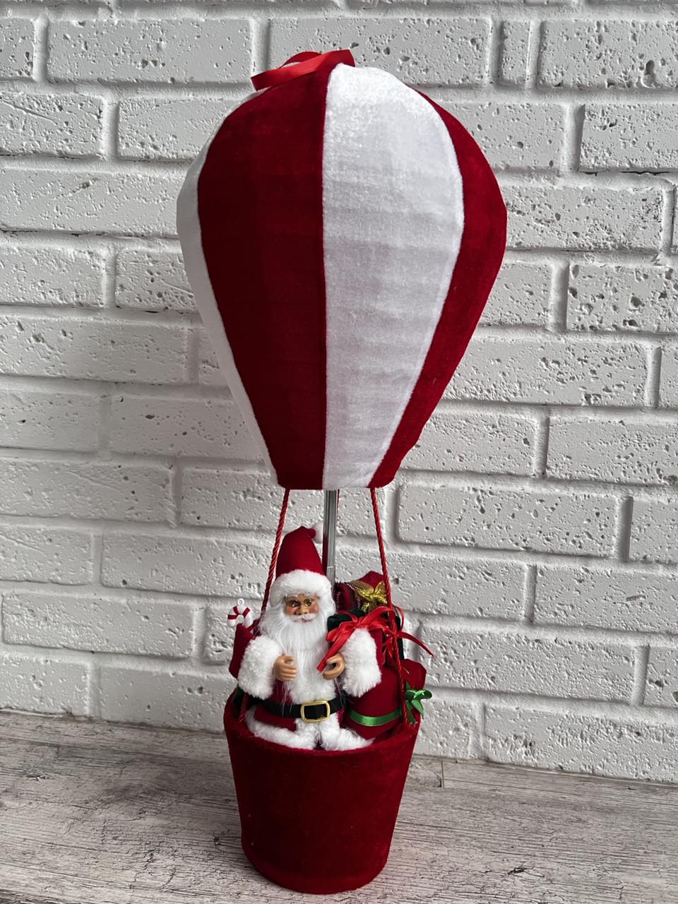 Фигура телескопическая Санта на воздушном шаре 62 см (19162-002)