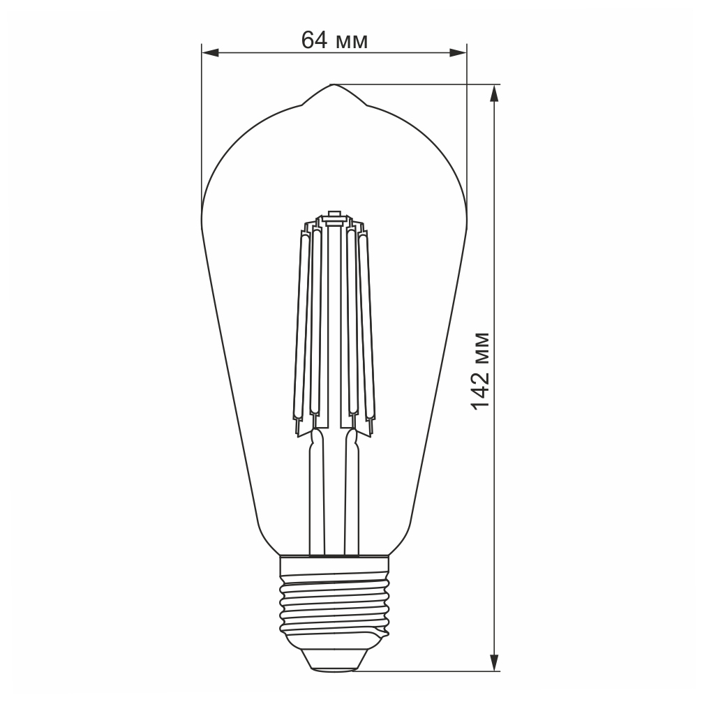 Лампа светодиодная Videx Filament ST64FD 6 Вт E27 4100K димерная (VL-ST64FD-06274) - фото 3