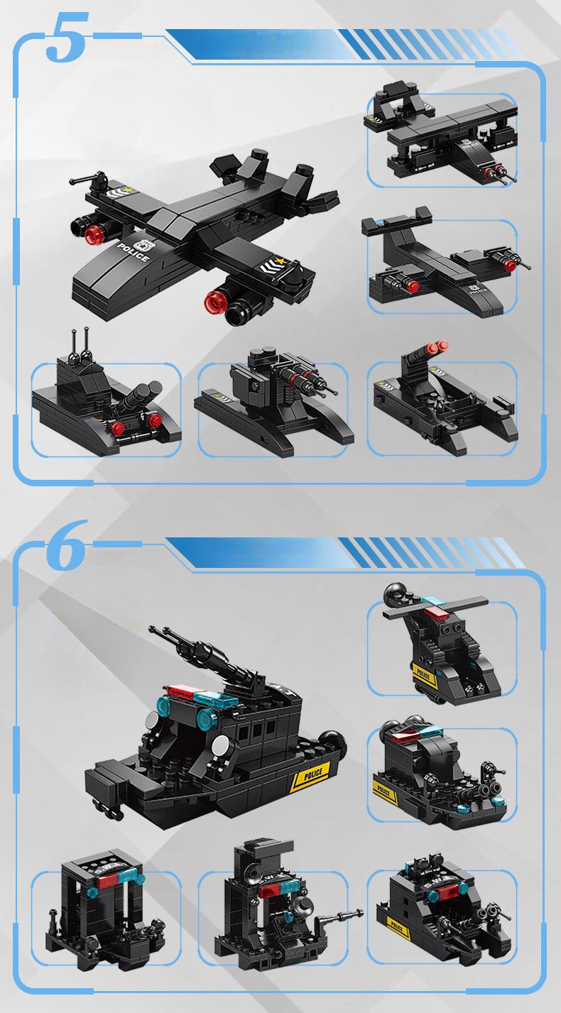 Конструктор полицейская серия LEGO-стиль 3в1 700 эл. (29503546) - фото 9 Конструктор полицейская серия LEGO-стиль 3в1 700 эл. (29503546) - фото 9