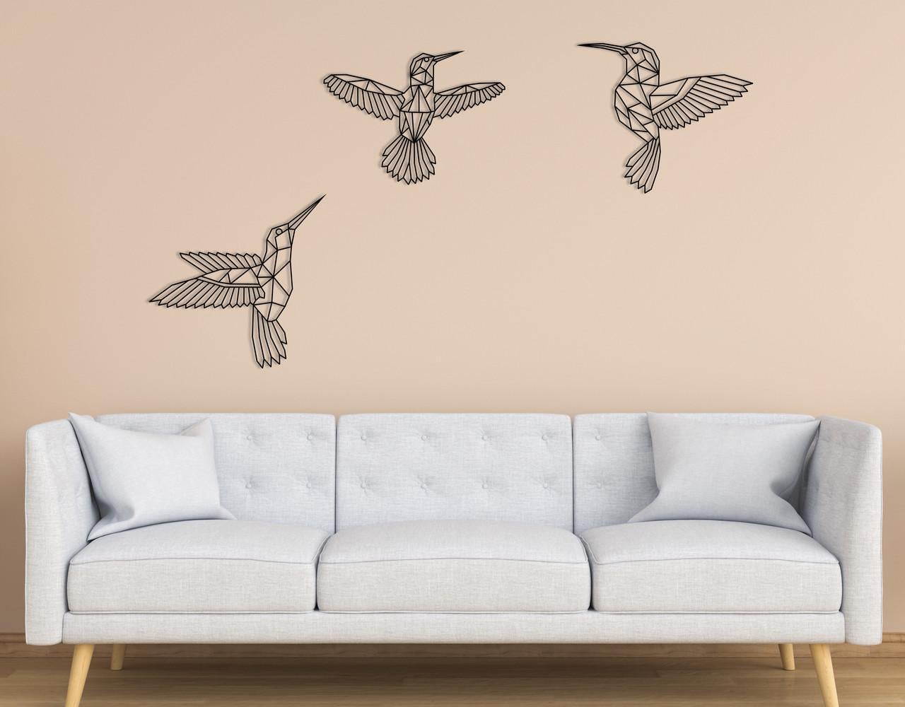 Декоративное панно на стену Upwood Decor Hummingbird 50х92,5 см Black (1546835814)