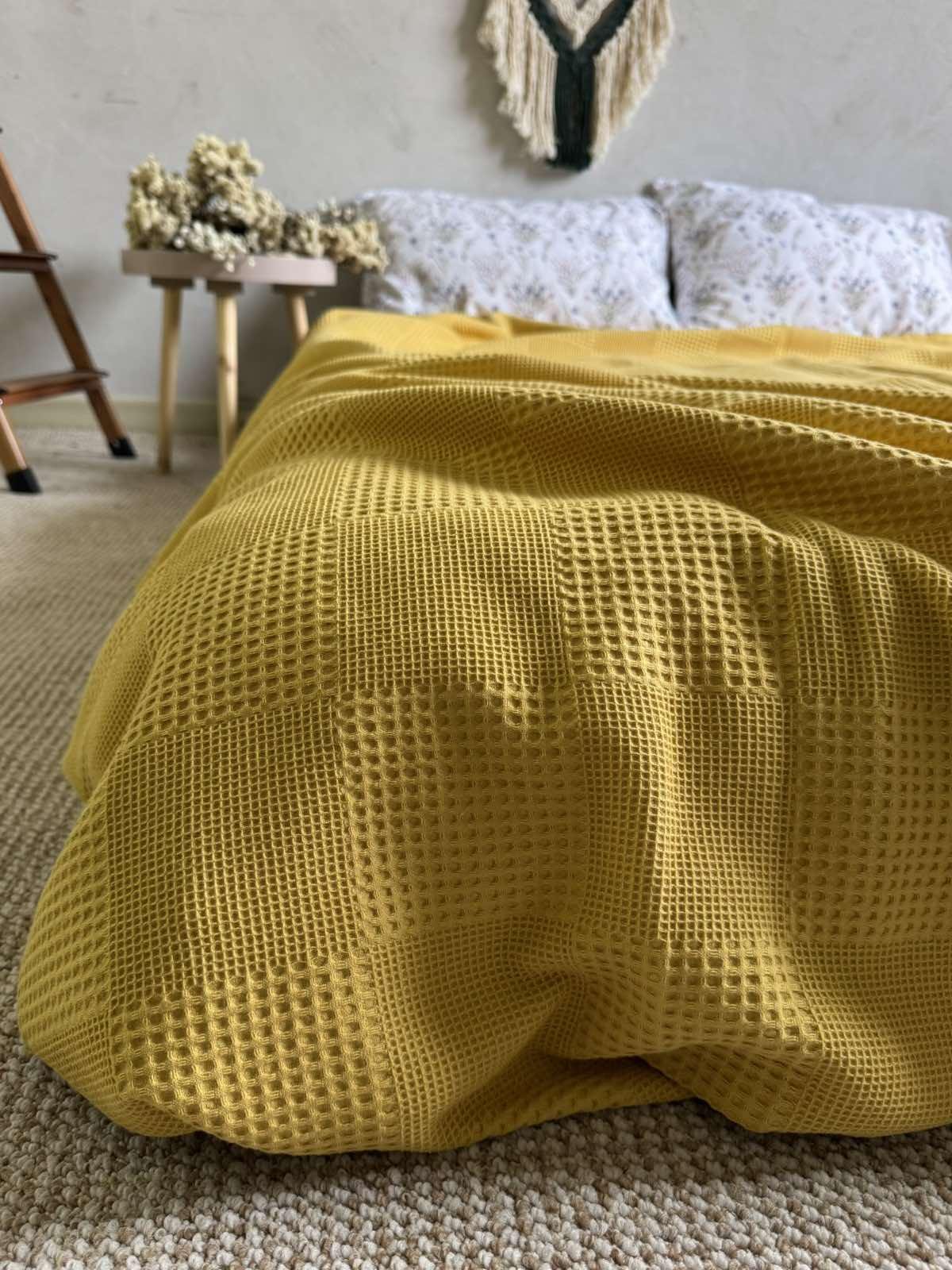 Покрывало хлопковое вафельное ZEINTEX Персия 200х230 см Горчичный (25226578)