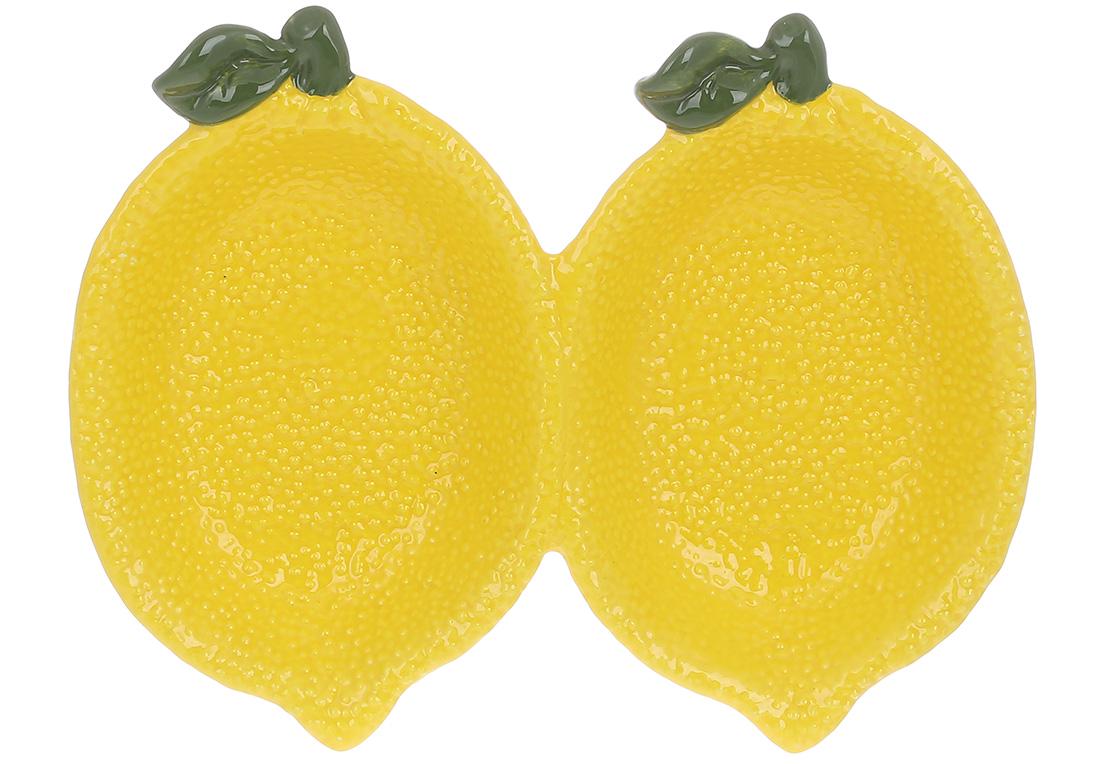 Набор менажница керамических BonaDi Lemon 20,5х16х4 см 2 шт. Желтый (928-072)