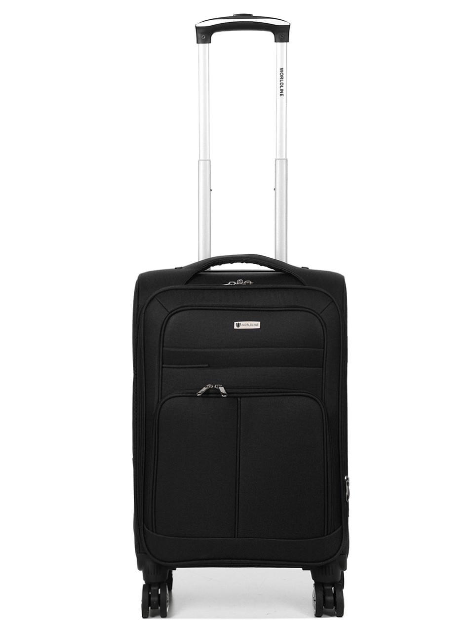 Чемодан малый Worldline ткань S 59х40х25 + 5 см 45 л 3 кг Черный (619)