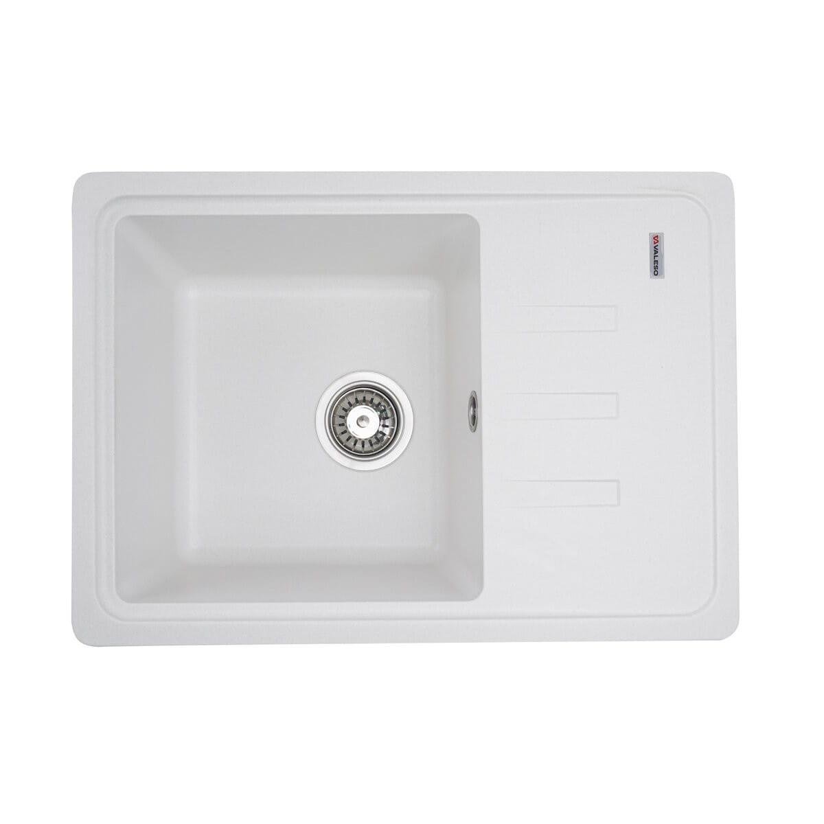 Мойка гранитная Valeso Liana 620х430 врезная прямоугольная Белоснежный матовый (PLTM-SP000046825)