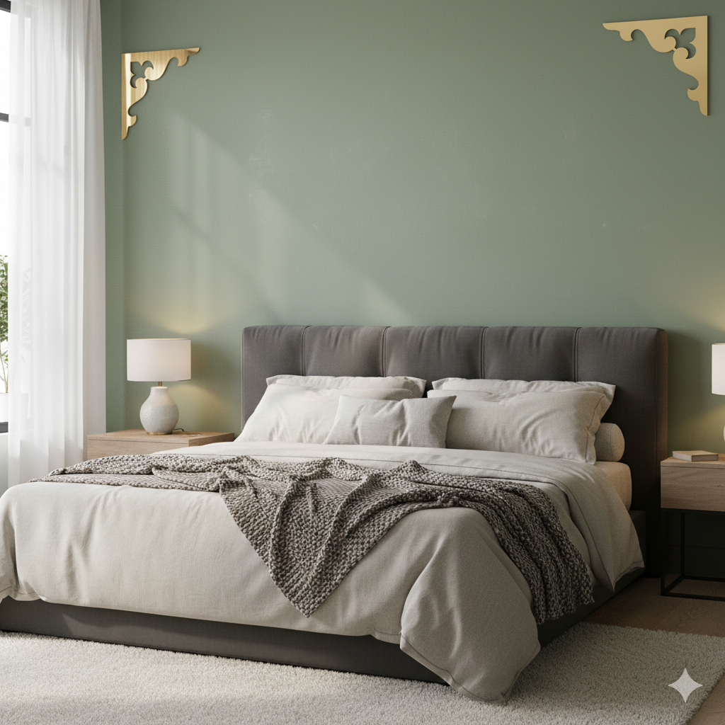 Декор зеркальный угловой DFA узор для стен и мебели набор 2 шт. Золотой (YA00082-G)