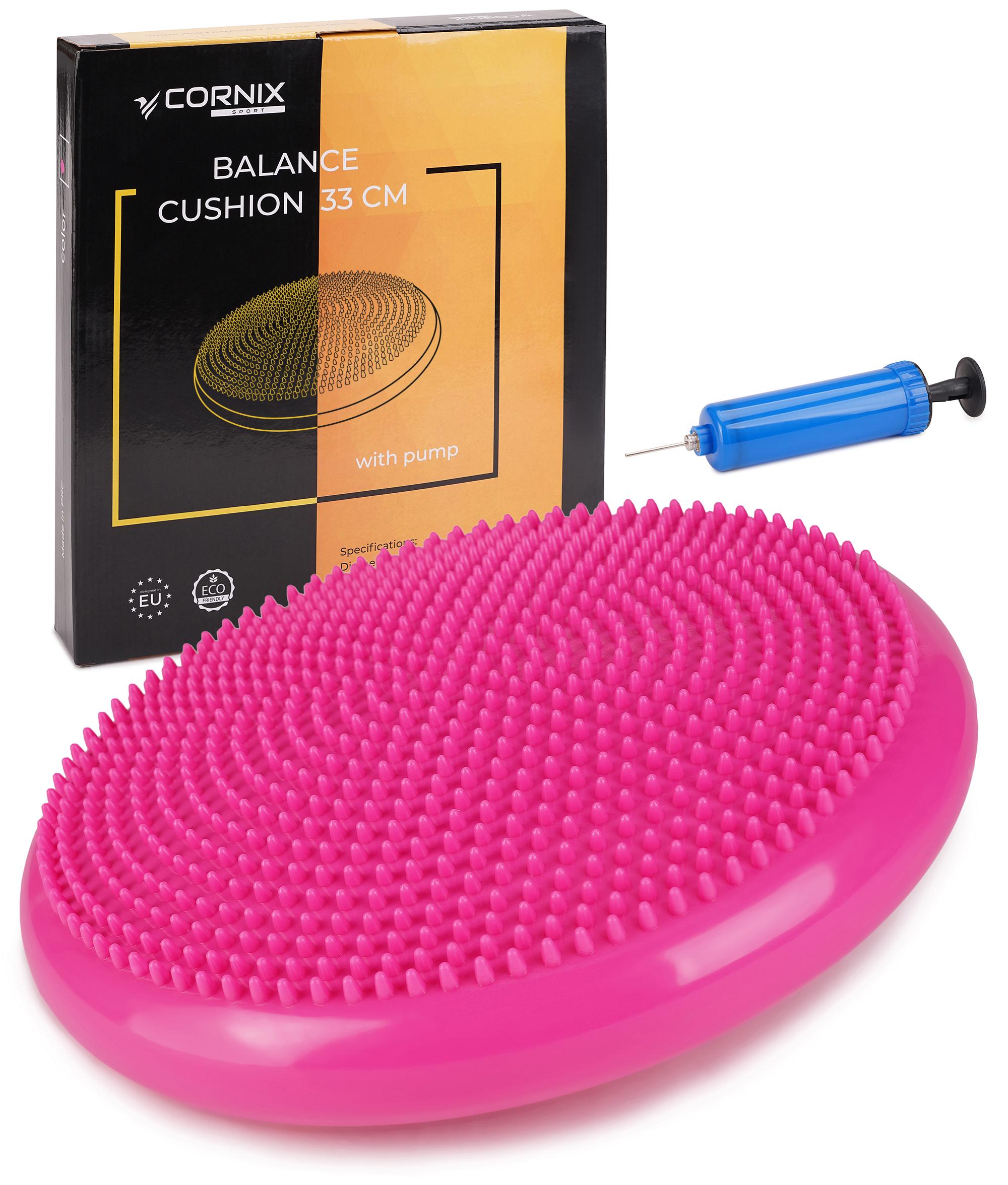 Балансировочная подушка-диск Cornix XR-0055 сенсомоторная массажная 33 см Pink (3846)
