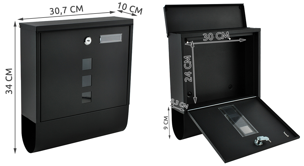 Поштова скринька Malatec 6244 Чорна (11717909) - фото 5