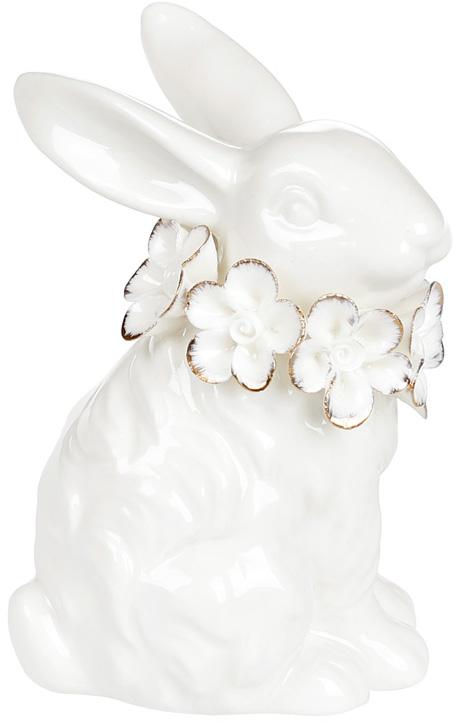 Набор статуэток Зайчик с белыми цветочками 7,6х6,2х10,5 см 2 шт. (BD-727-309)