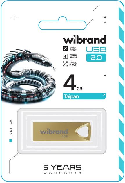 Флэш-память USB моноблок Wibrand WI2.0/TA4U2G USB 2.0 Taipan 4 Gb Gold (600975) - фото 2