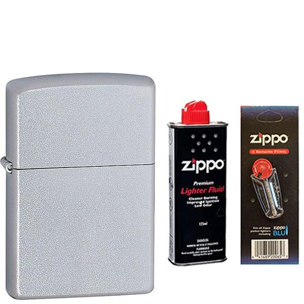 Запальничка ZIPPO 205 Classic Satin Chrome бензин/кремені