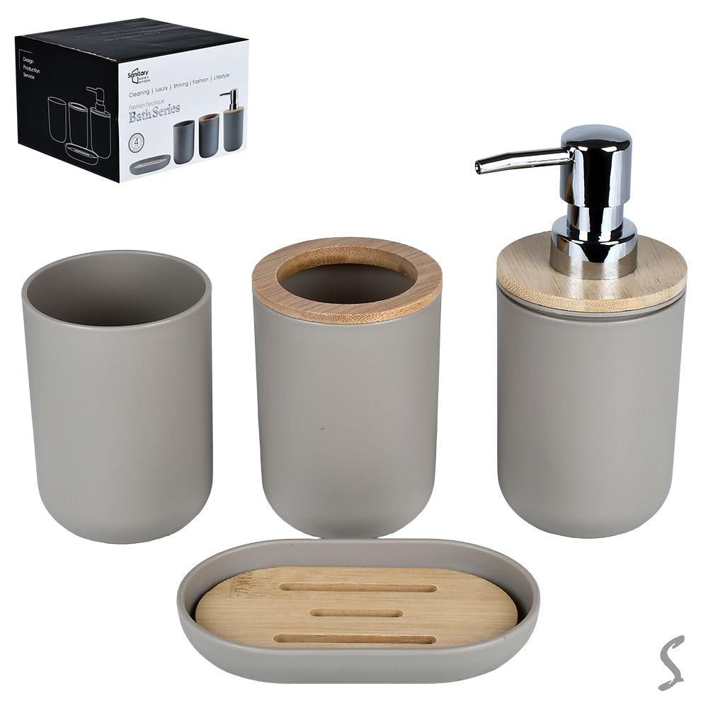 Набор для ванной 4 пр. 16х16х11 см (R100766-BG) - фото 2 Набор для ванной 4 пр. 16х16х11 см (R100766-BG) - фото 2