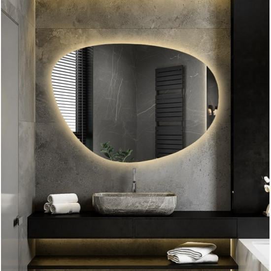 Дзеркало фігурне без рами у формі каменю з підсвічуванням Osma 95x70 см