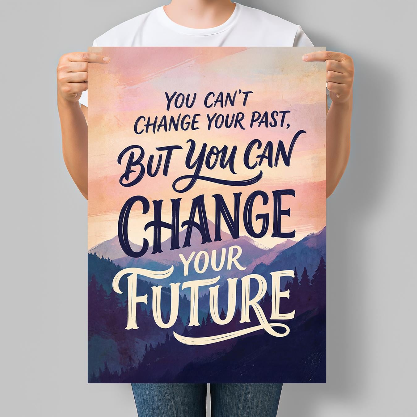 Постер мотивационный You Can't Change Your Past But You Can Change Your Future 42x60 см A2 без рамки (MOTN020_A2)