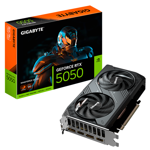 Відеокарта Gigabyte NVIDIA GeForce RTX 5050 WINDFORCE OC 8 Гб 20000 MHz Black (GV-N5050WF2OC-8GD) - фото 5 Відеокарта Gigabyte NVIDIA GeForce RTX 5050 WINDFORCE OC 8 Гб 20000 MHz Black (GV-N5050WF2OC-8GD) - фото 5