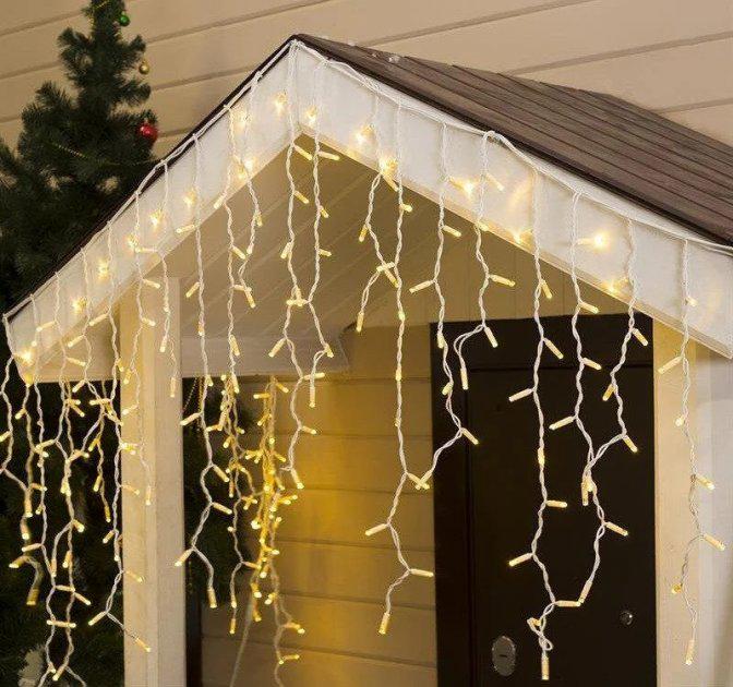 Гирлянда светодиодная Бахрома 3х0,5 м с переходником Теплый белый (ULT-2702275)