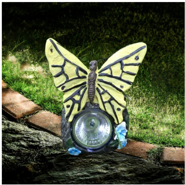 Садовый светильник Lemanso на солнечной керамической батарее 6500К с выключателем желтый Бабочка IP44 (CAB124) - фото 5 Садовый светильник Lemanso на солнечной керамической батарее 6500К с выключателем желтый Бабочка IP44 (CAB124) - фото 5